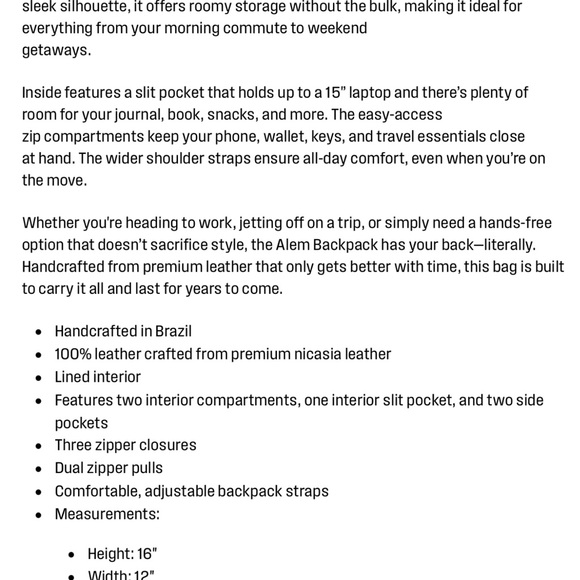 Able Tan Leather Backpack - Picture 4 of 11